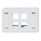 Furniture Universal Faceplate with 4 Ports for EZ®/HD Style - White IC108UF4WH Furniture Universal Faceplate with 4 Ports for EZ®/HD Style - White IC108UF4WH